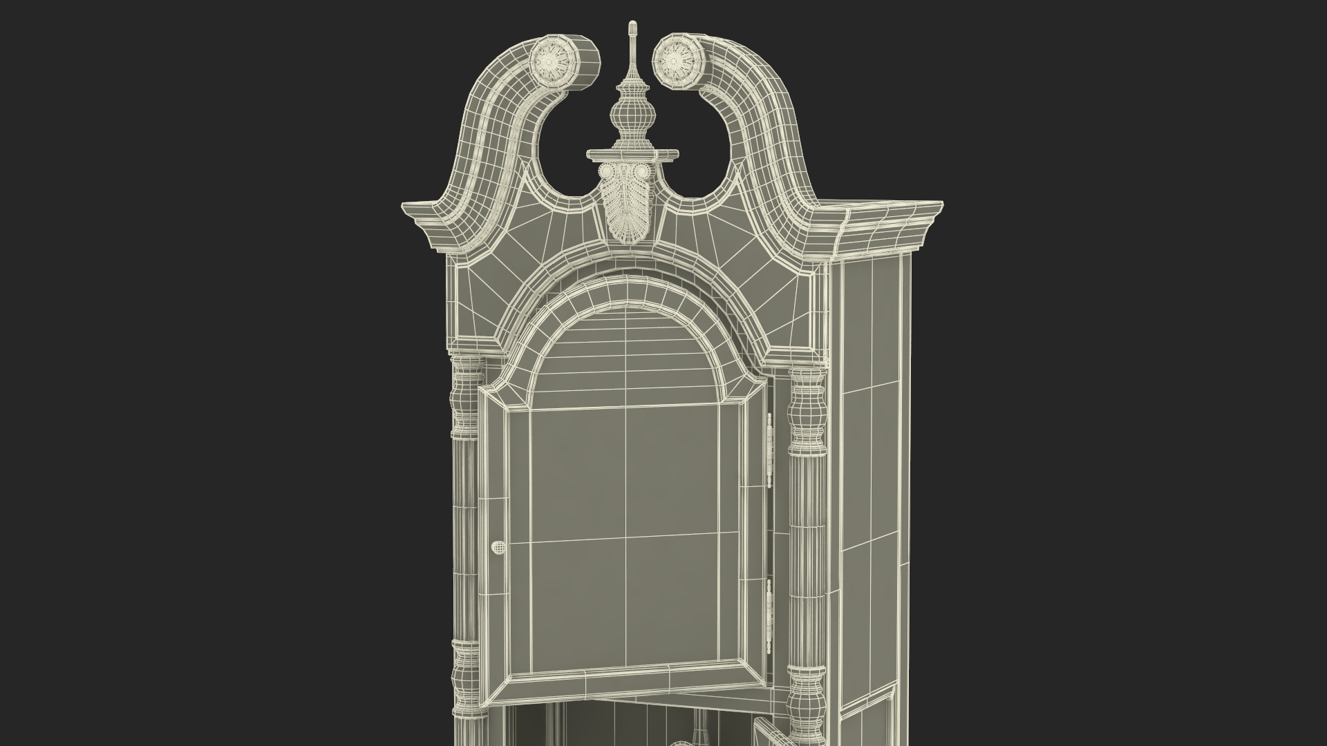 Classical Longcase Clock Open 3D model