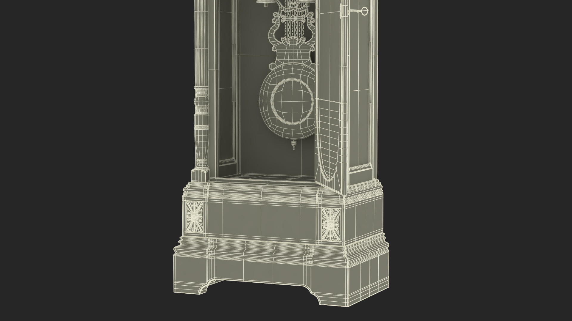 Classical Longcase Clock Open 3D model