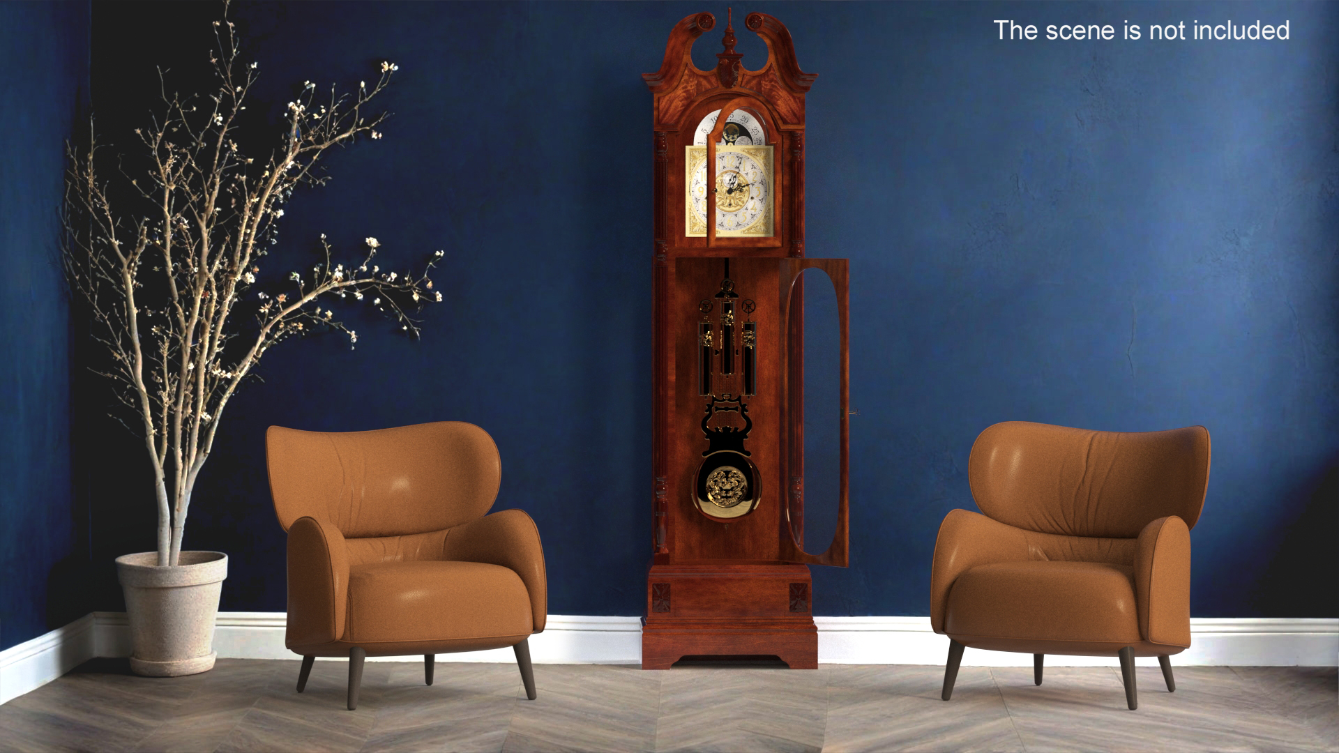 Classical Longcase Clock Open 3D model