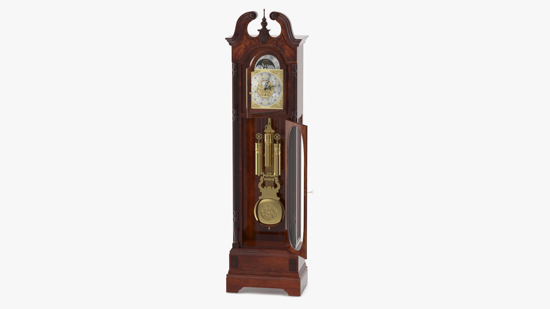 Classical Longcase Clock Open 3D model