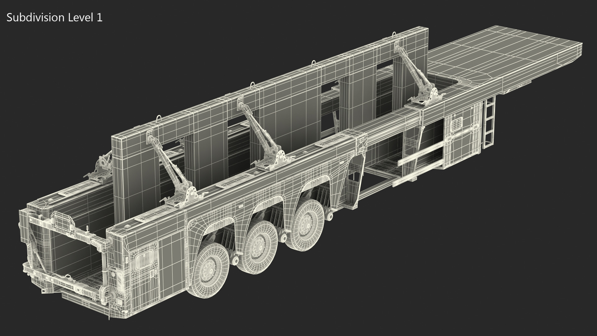 Concrete Panel Semi Trailer 3D