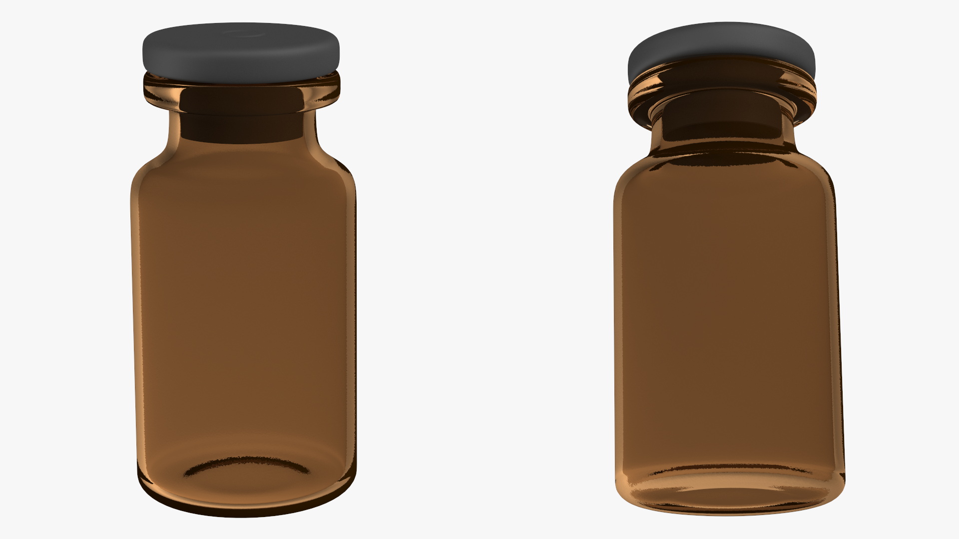 3D Tablets in Glass Bottle model