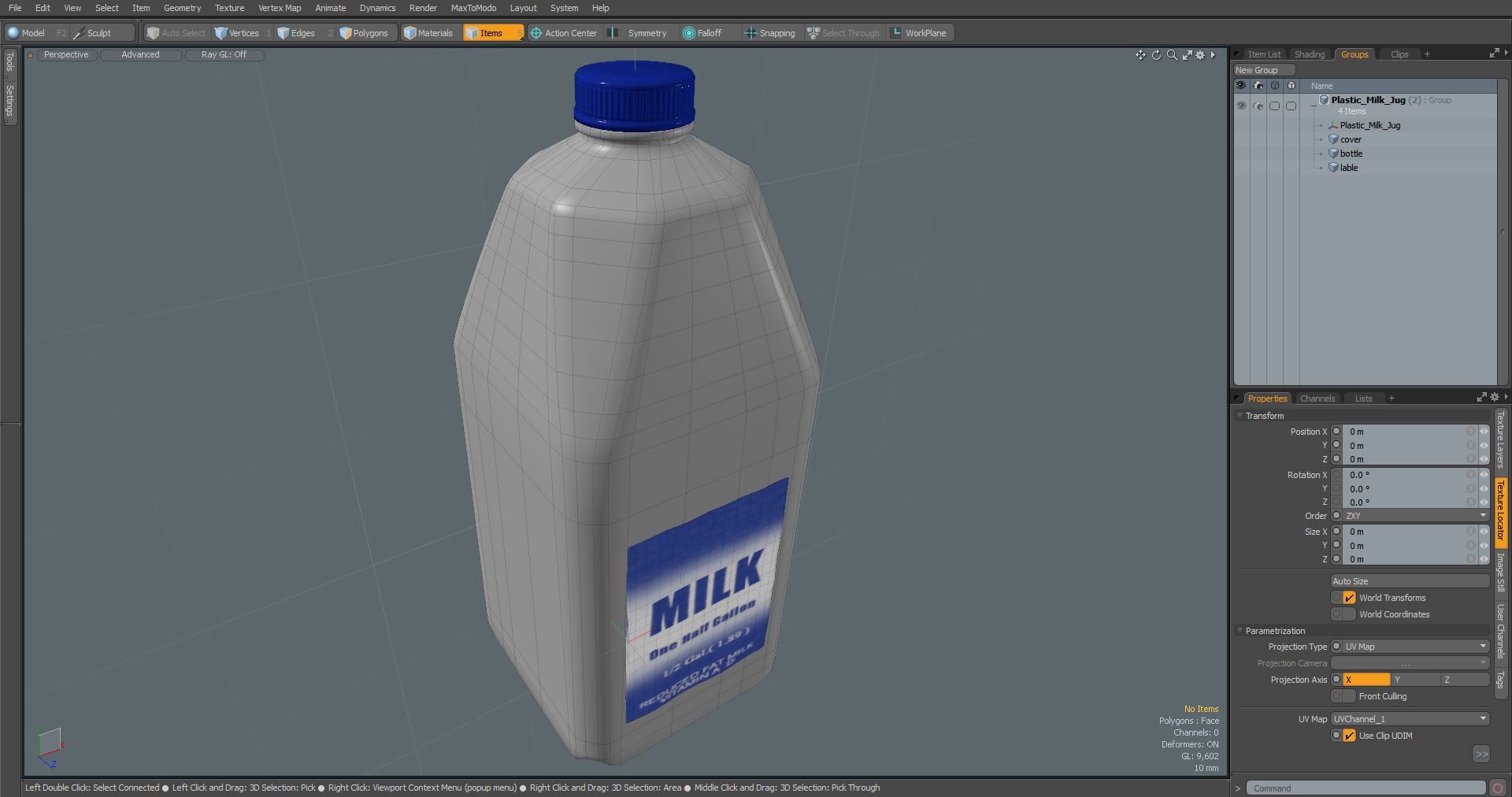 3D Plastic Milk Jug