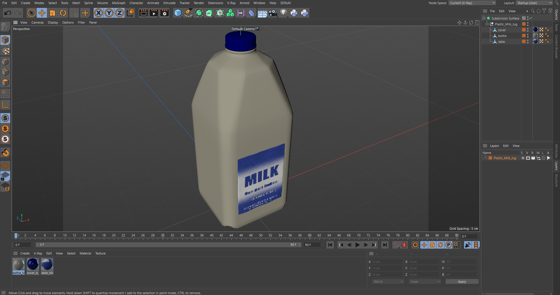 3D Plastic Milk Jug