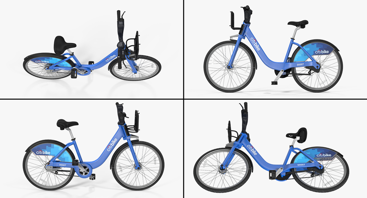 3D model Sharing System Citi Bike Pay Station with Bicycles