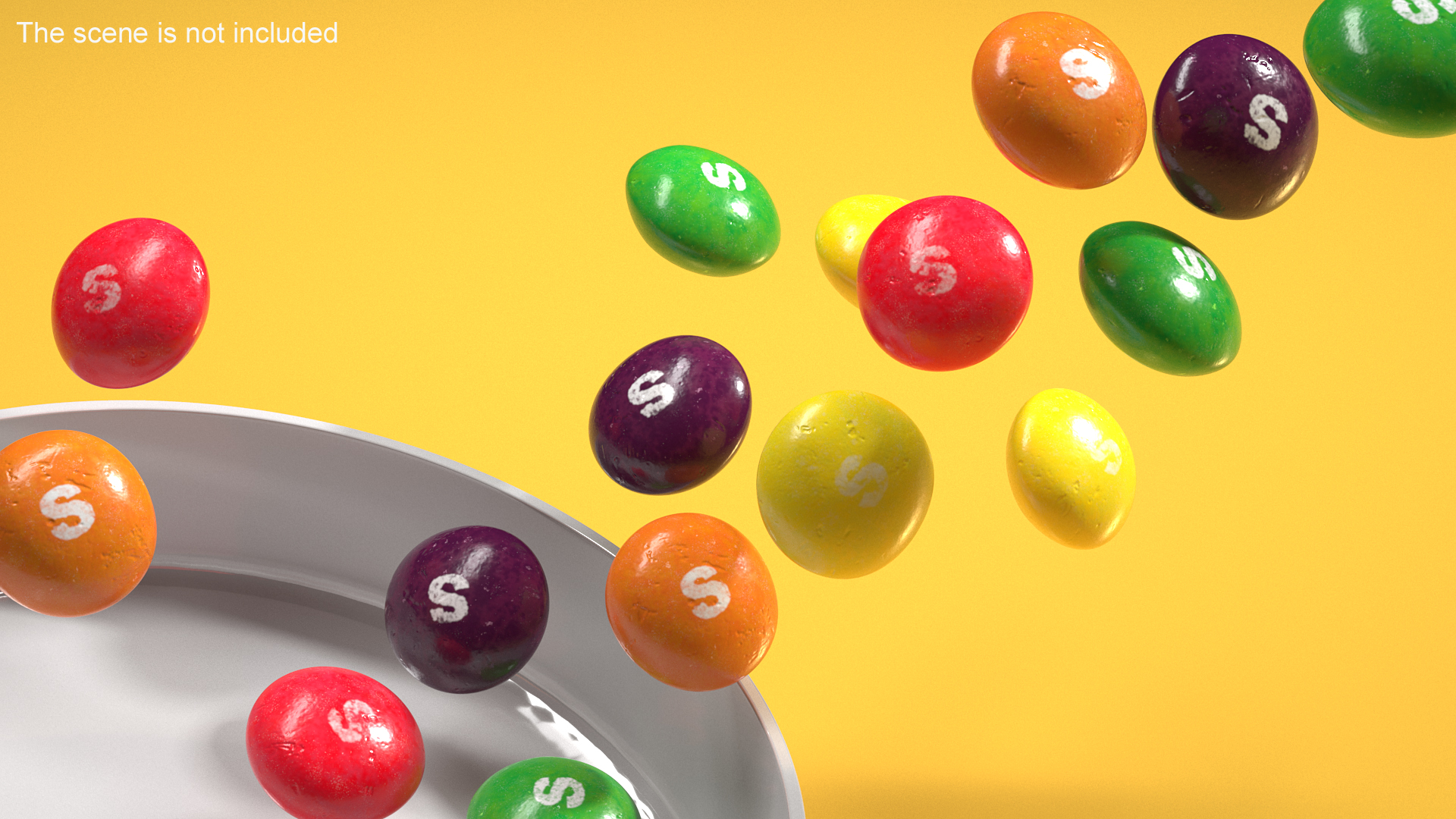 Multicolored Skittles Candies 3D model