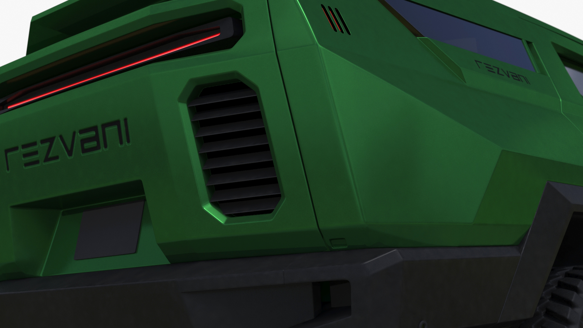 3D Green Rezvani Armored SUV Simplified