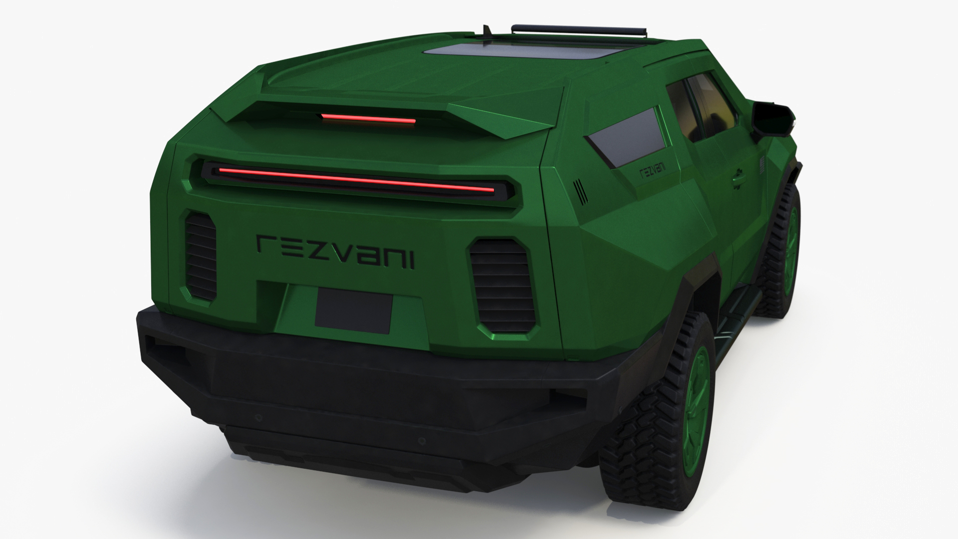 3D Green Rezvani Armored SUV Simplified