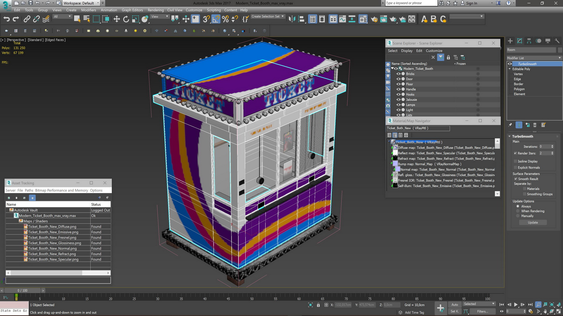 Modern Ticket Booth 3D model