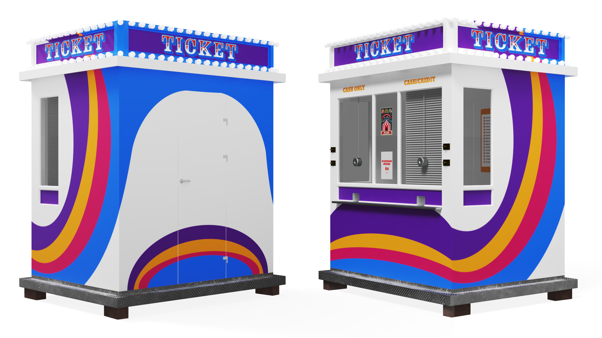 Modern Ticket Booth 3D model