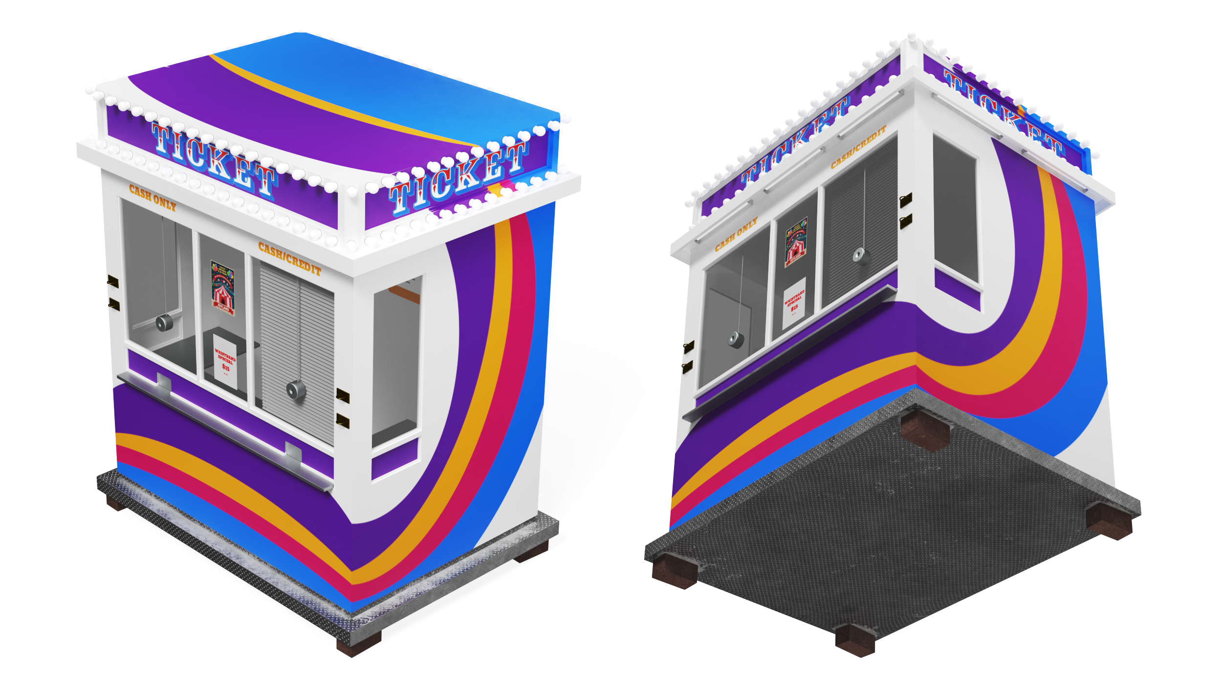 Modern Ticket Booth 3D model