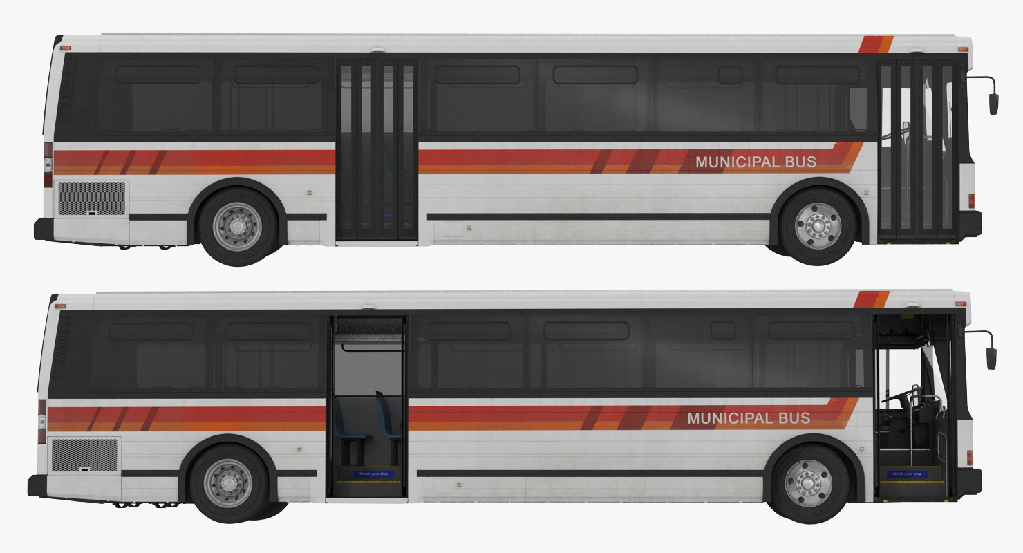 3D Flxible Metro D Municipal Bus Rigged