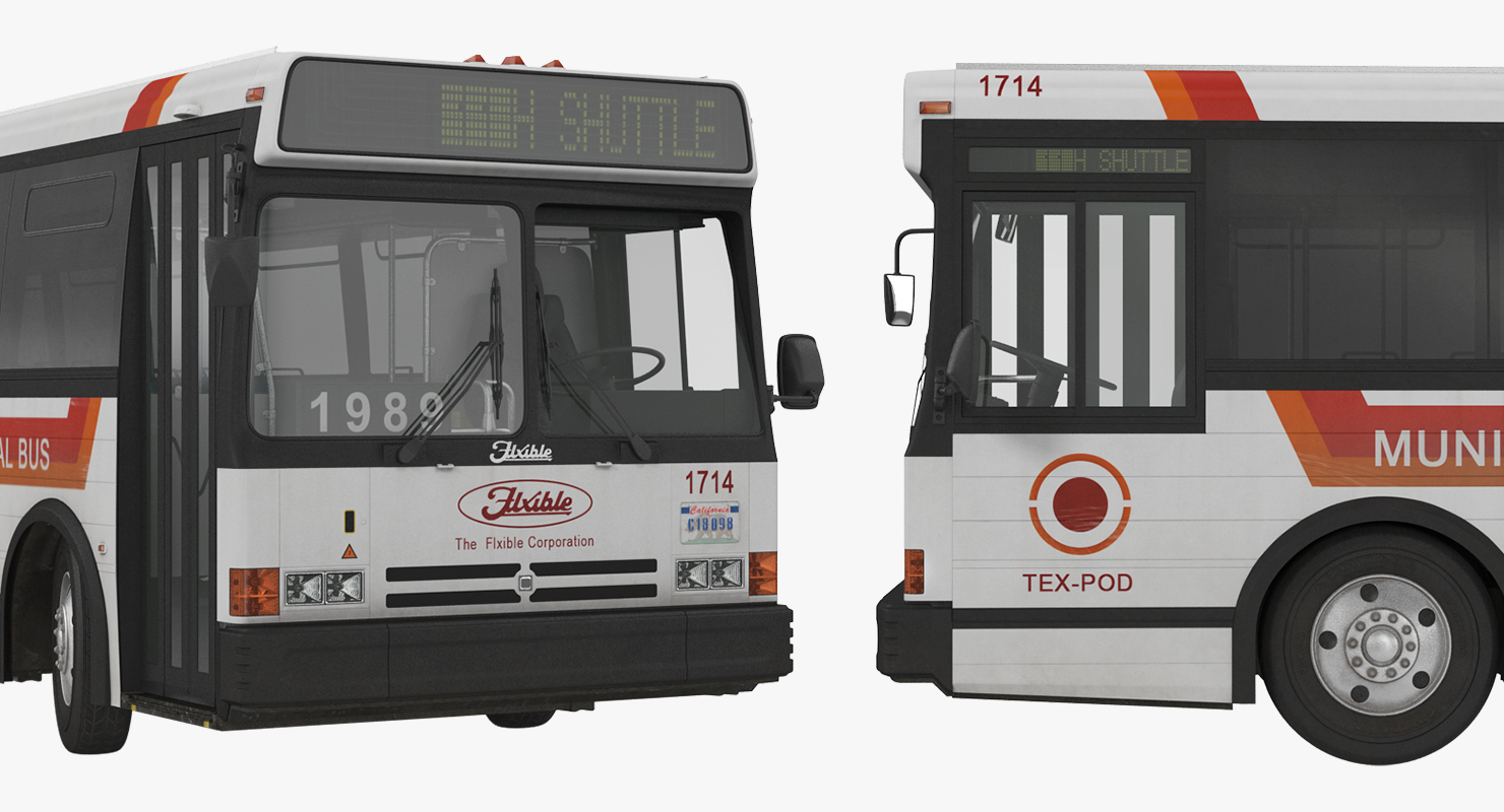 3D Flxible Metro D Municipal Bus Rigged