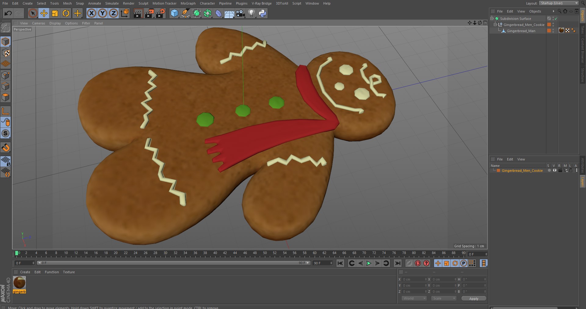 Gingerbread Men Cookie 3D