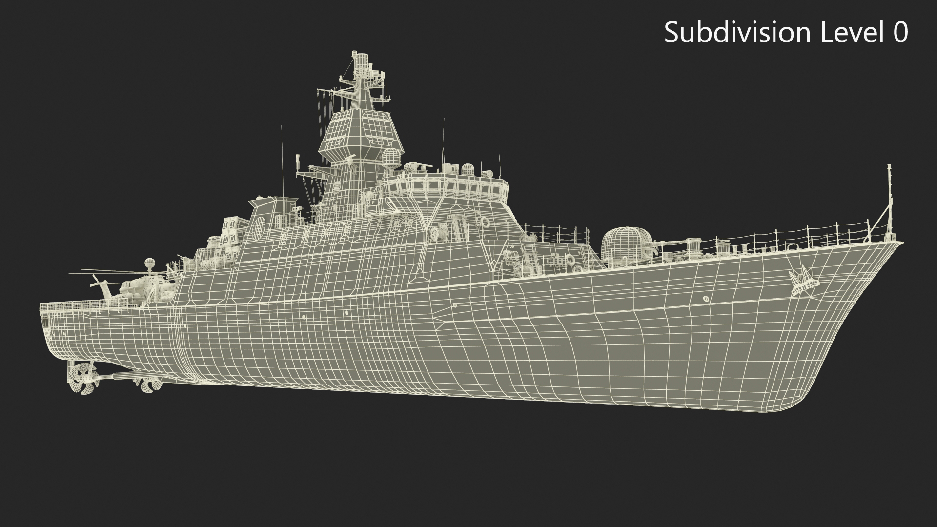 Iranian Destroyer Deylaman with Helicopter 3D