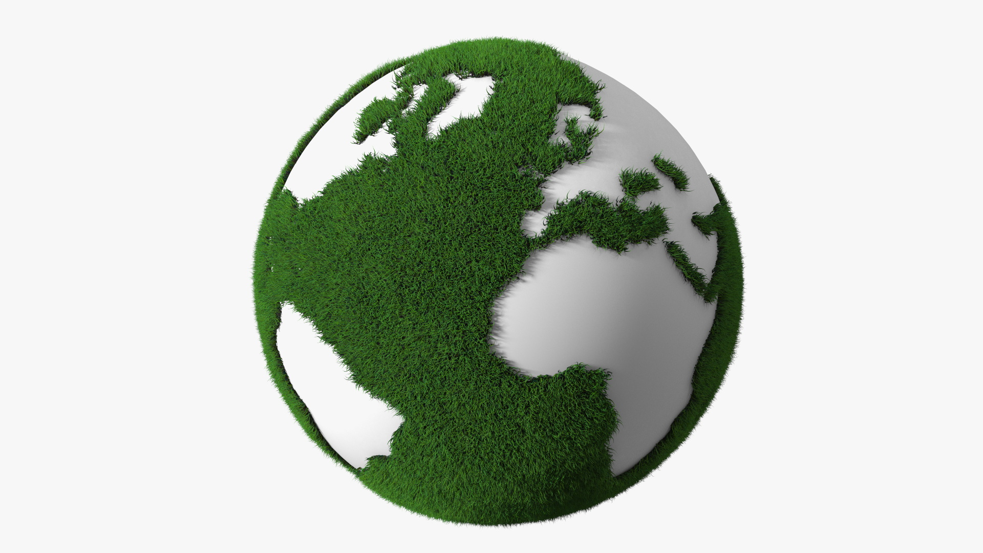 Stylized Earth with Grass Texture Fur 3D