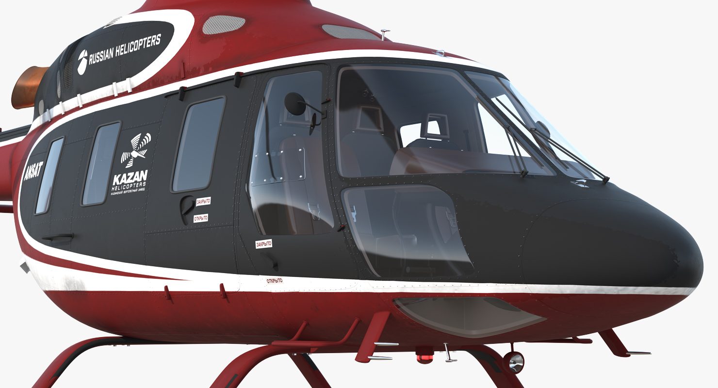 3D Kazan Ansat Russian Light Helicopter