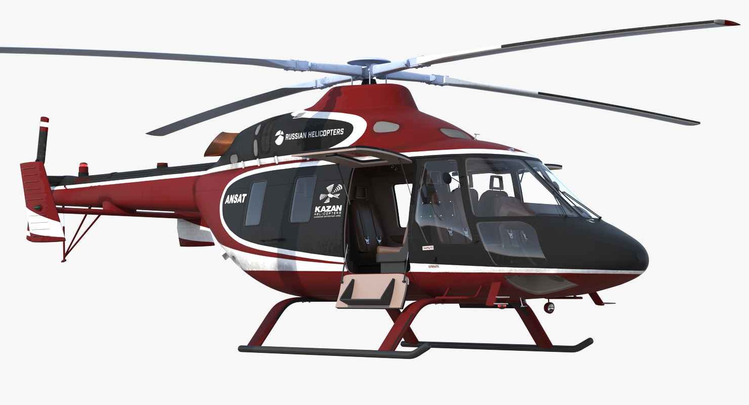 3D Kazan Ansat Russian Light Helicopter