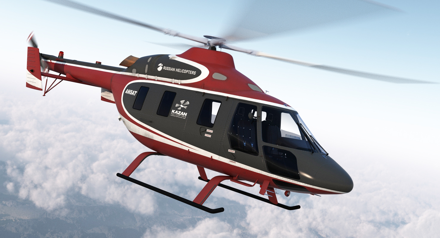 3D Kazan Ansat Russian Light Helicopter