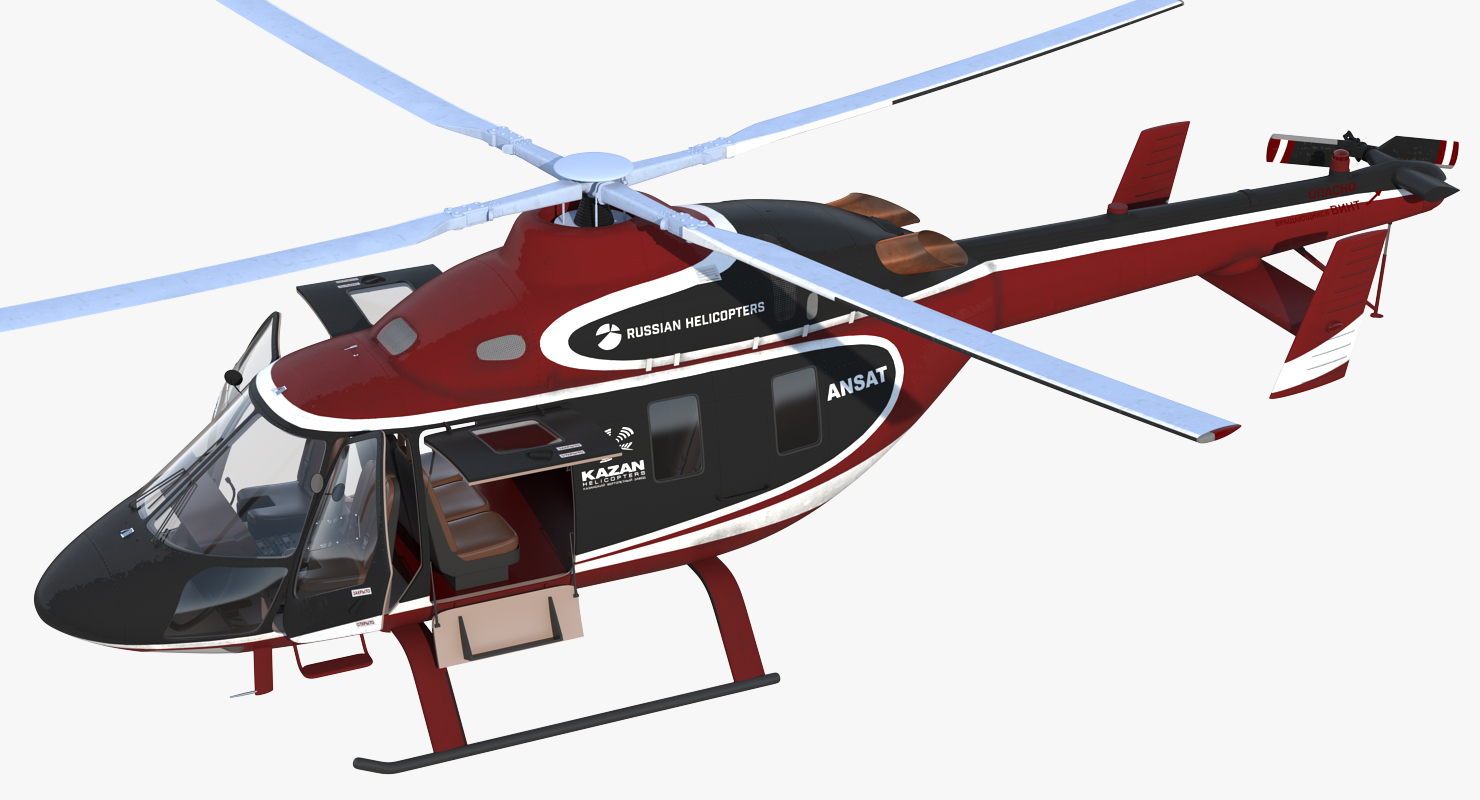 3D Kazan Ansat Russian Light Helicopter