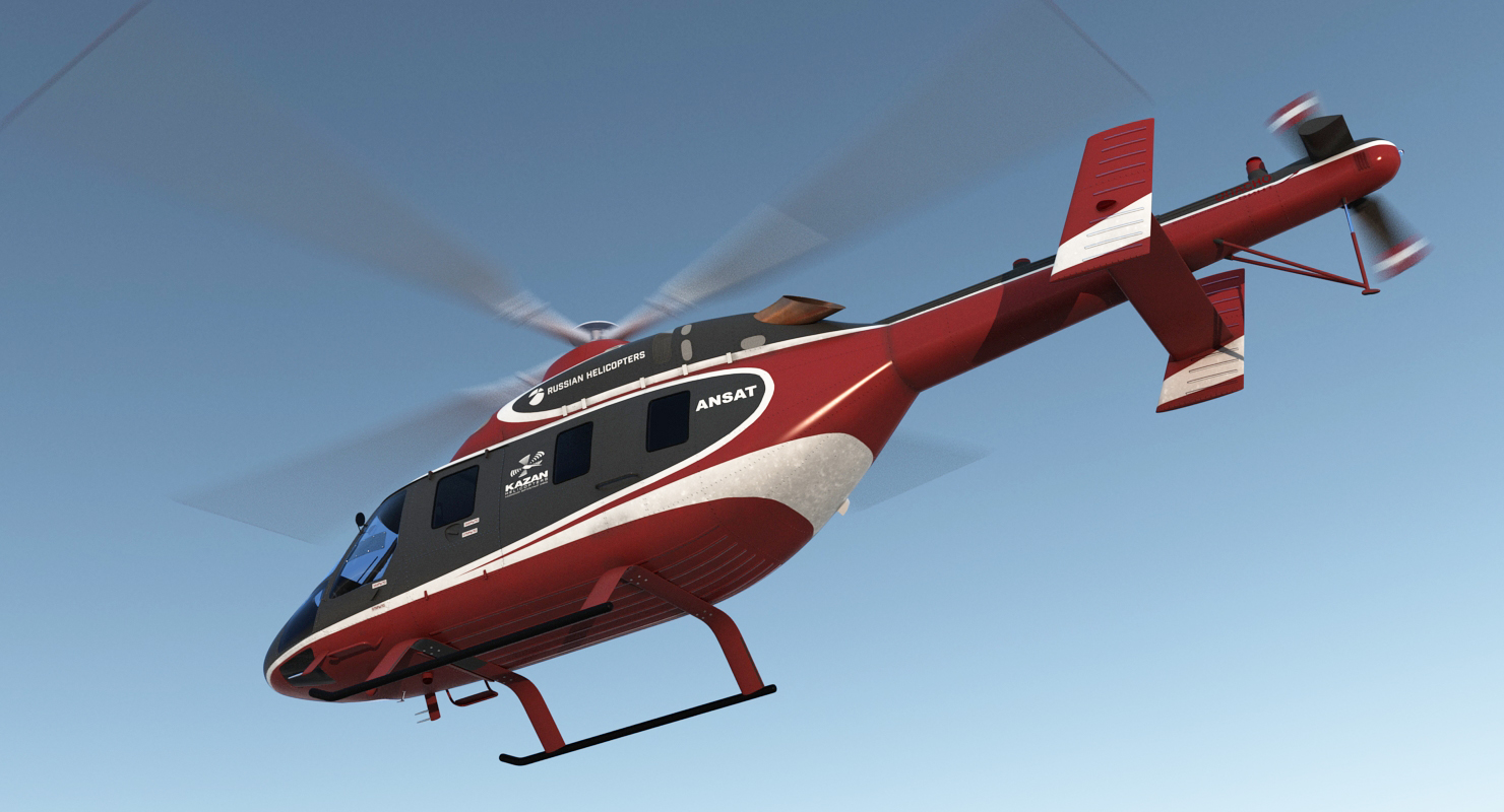 3D Kazan Ansat Russian Light Helicopter