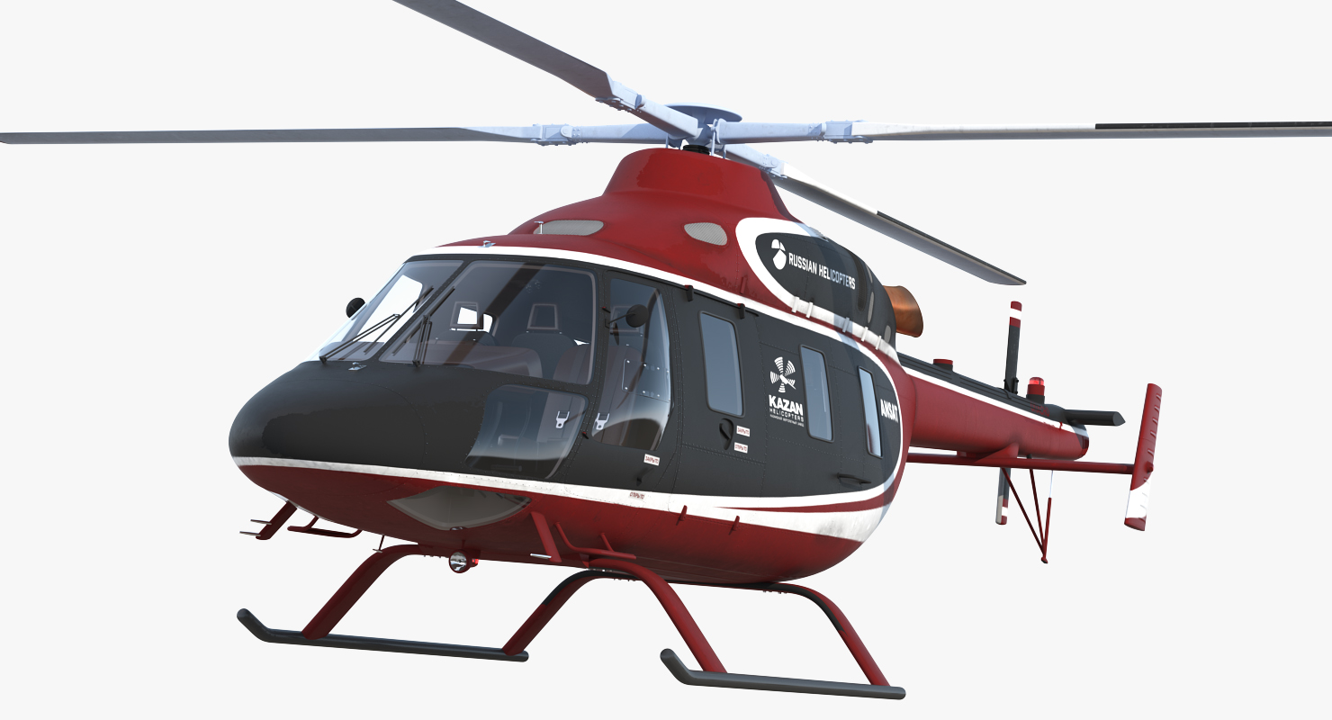 3D Kazan Ansat Russian Light Helicopter