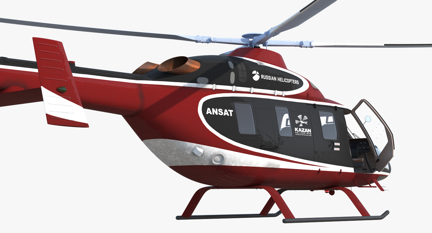 3D Kazan Ansat Russian Light Helicopter