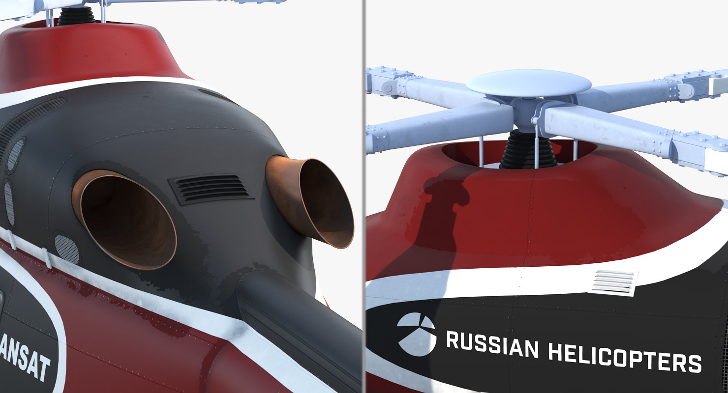 3D Kazan Ansat Russian Light Helicopter