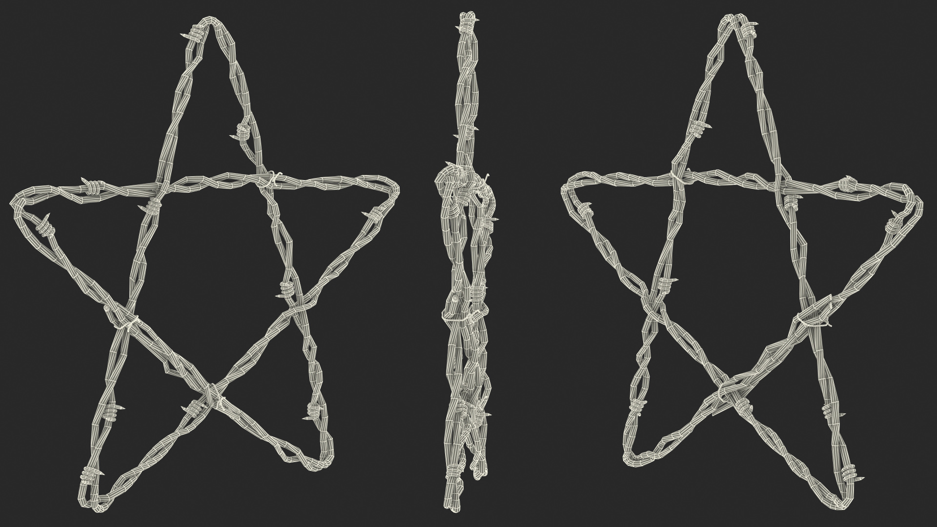 Barbed Wire Star Rusty 3D