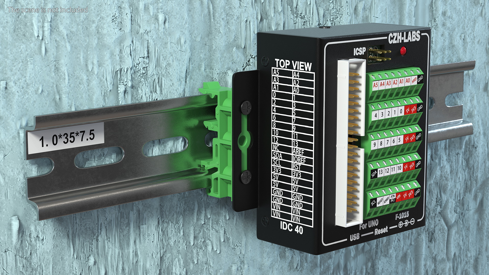 3D UNO Screw Terminal Block Din Rail model