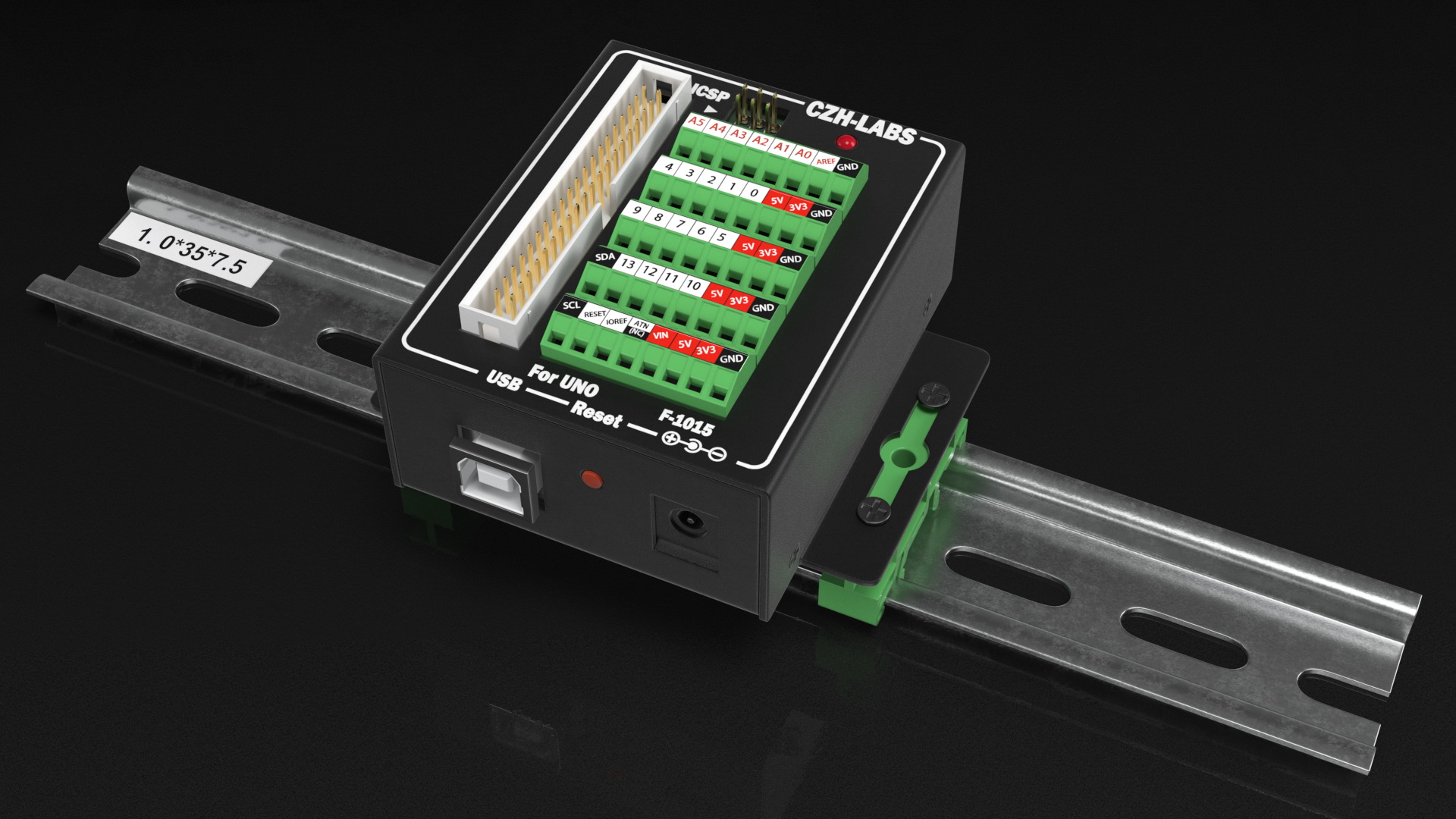 3D UNO Screw Terminal Block Din Rail model