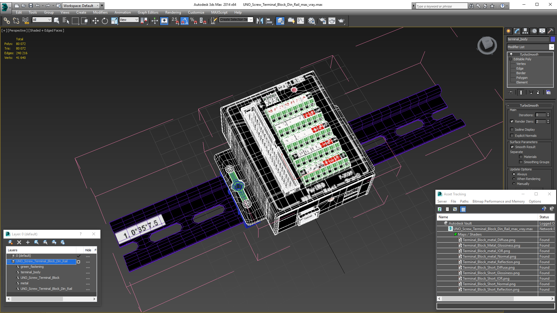 3D UNO Screw Terminal Block Din Rail model