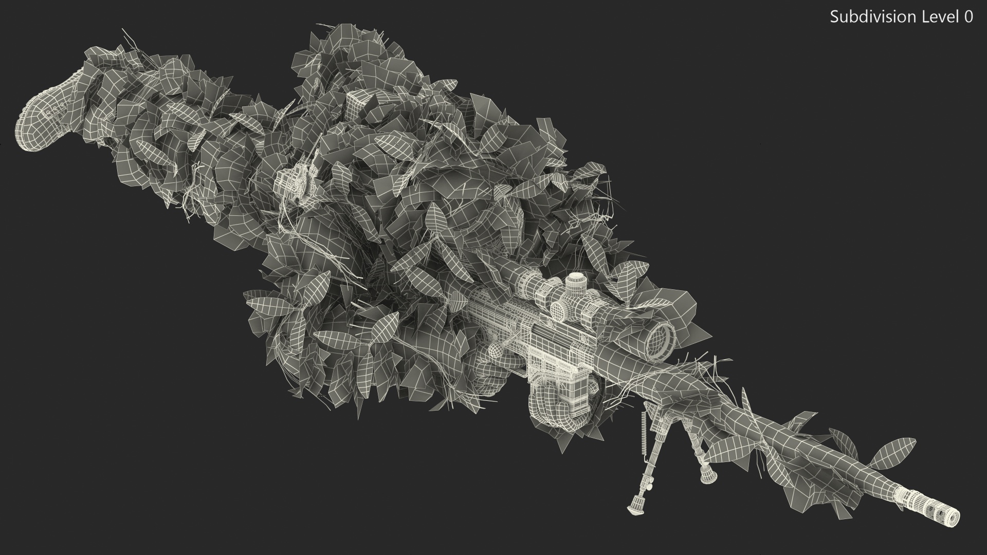 3D model Soldier Shooting Position Wood Camo