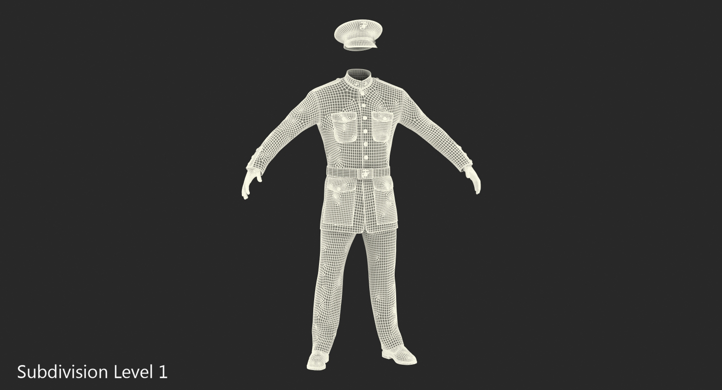 3D model US Marine Corps Parade Uniform