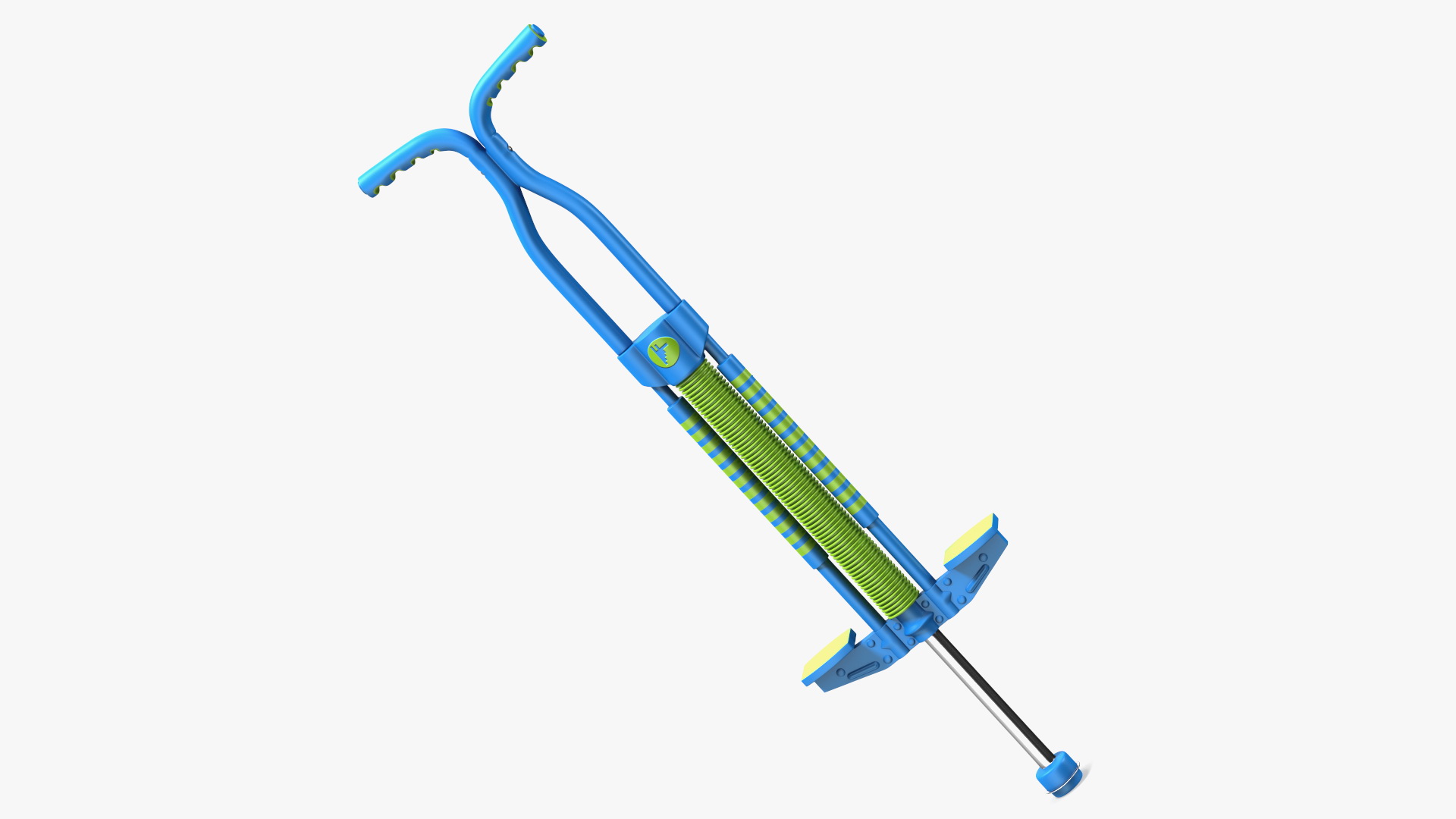 Kid Pogo Stick Blue and Green 3D model