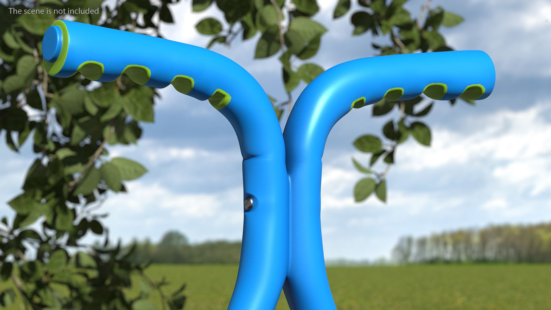 Kid Pogo Stick Blue and Green 3D model