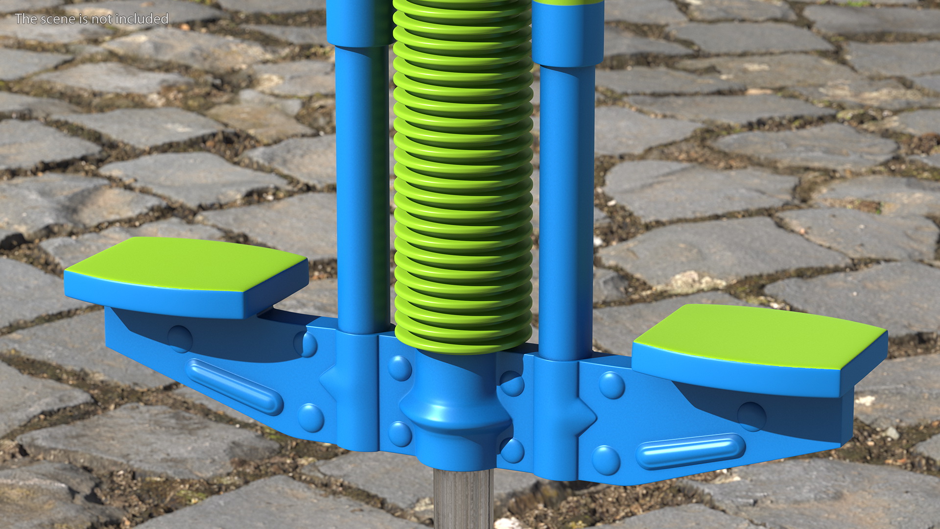 Kid Pogo Stick Blue and Green 3D model