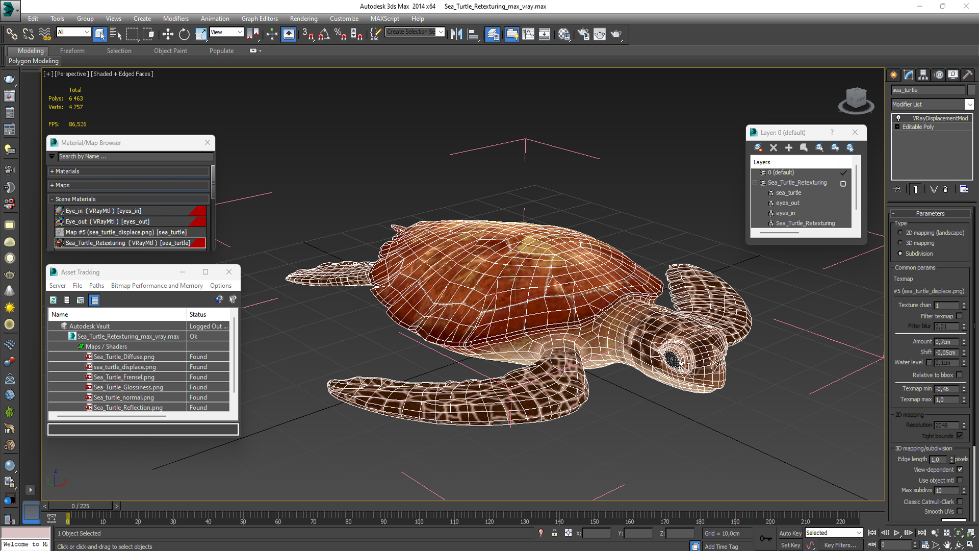 3D Sea Turtle Brown