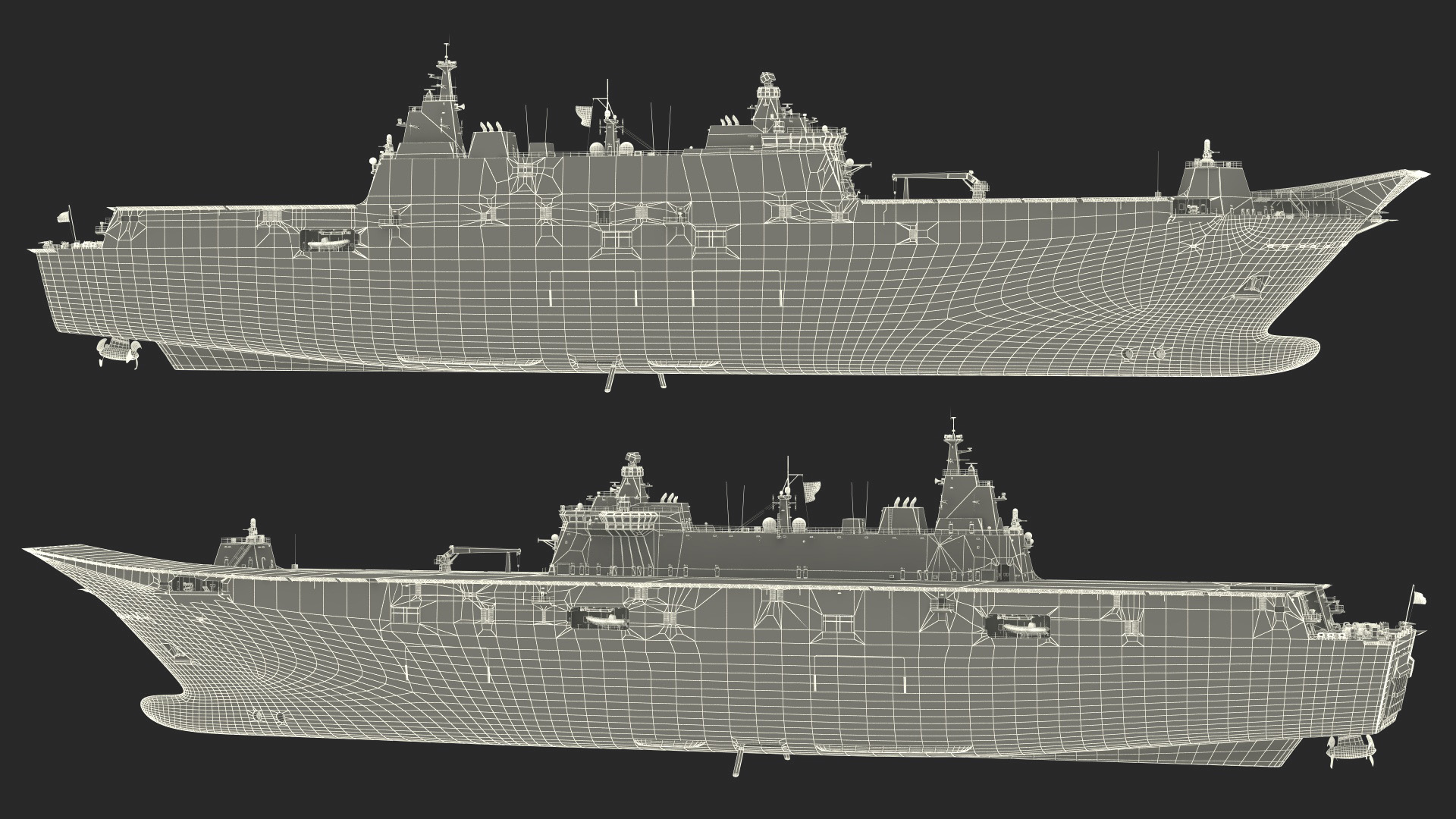 3D Military Naval Aircraft Carrier