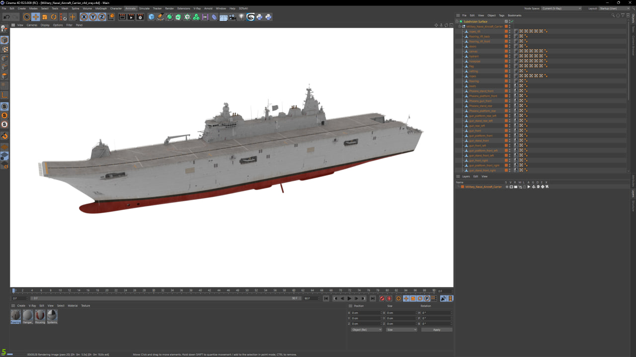 3D Military Naval Aircraft Carrier