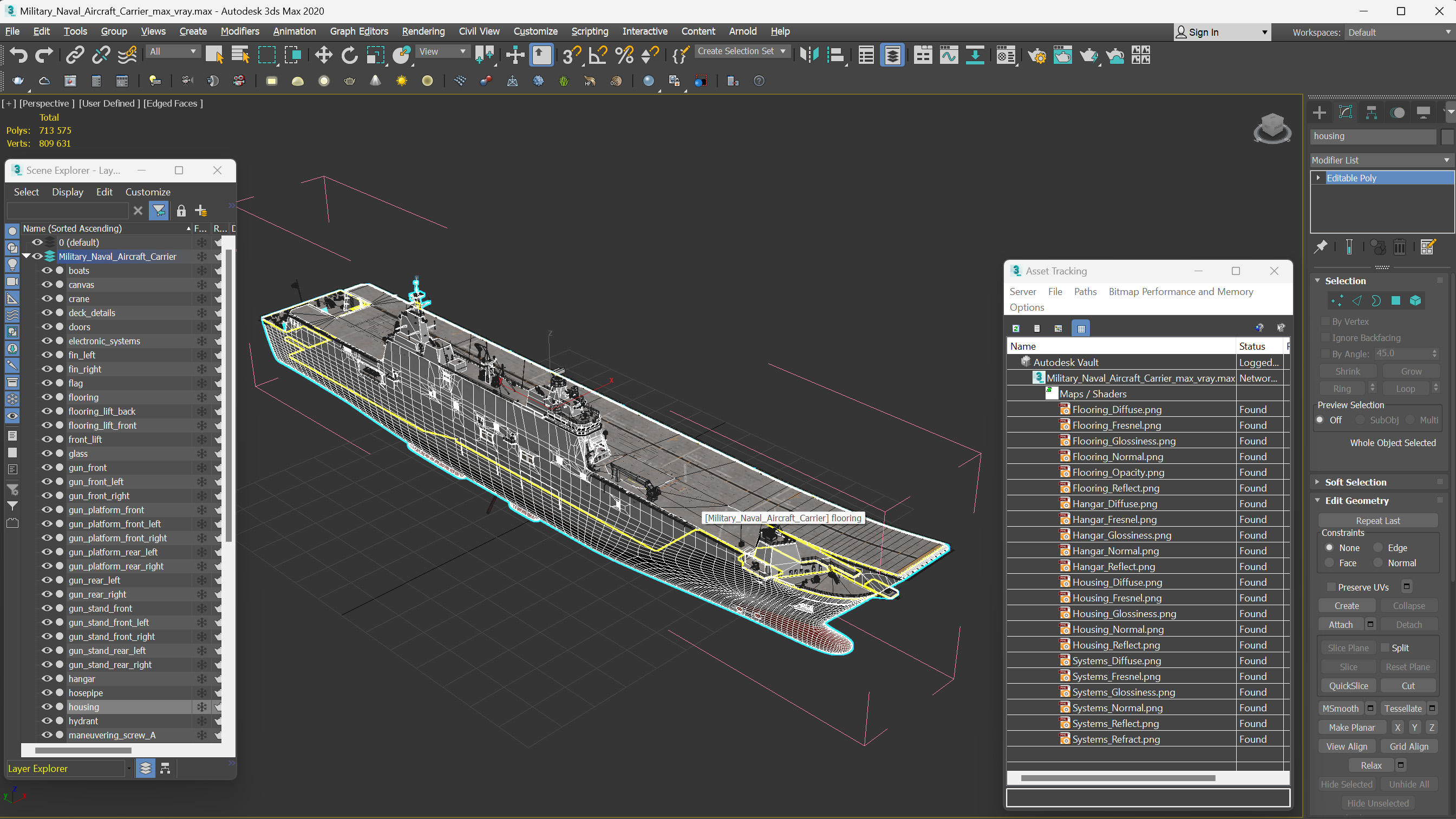 3D Military Naval Aircraft Carrier