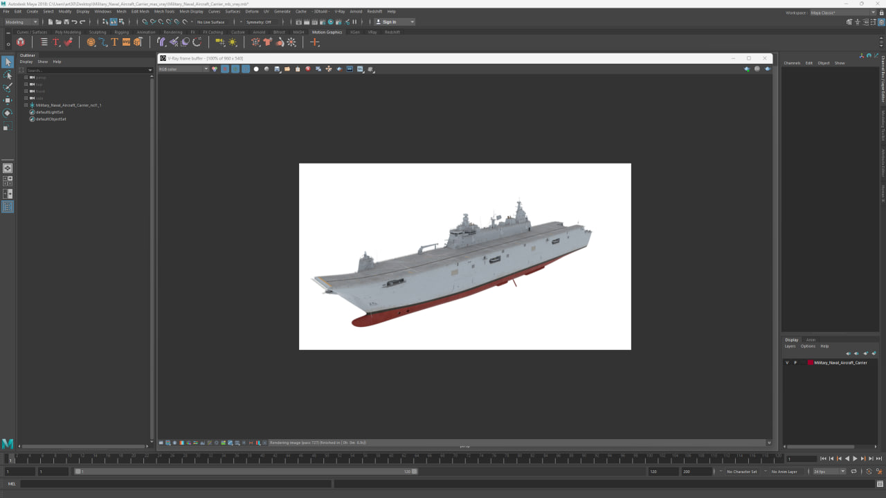 3D Military Naval Aircraft Carrier