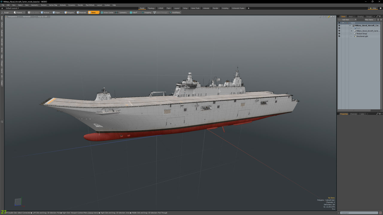 3D Military Naval Aircraft Carrier