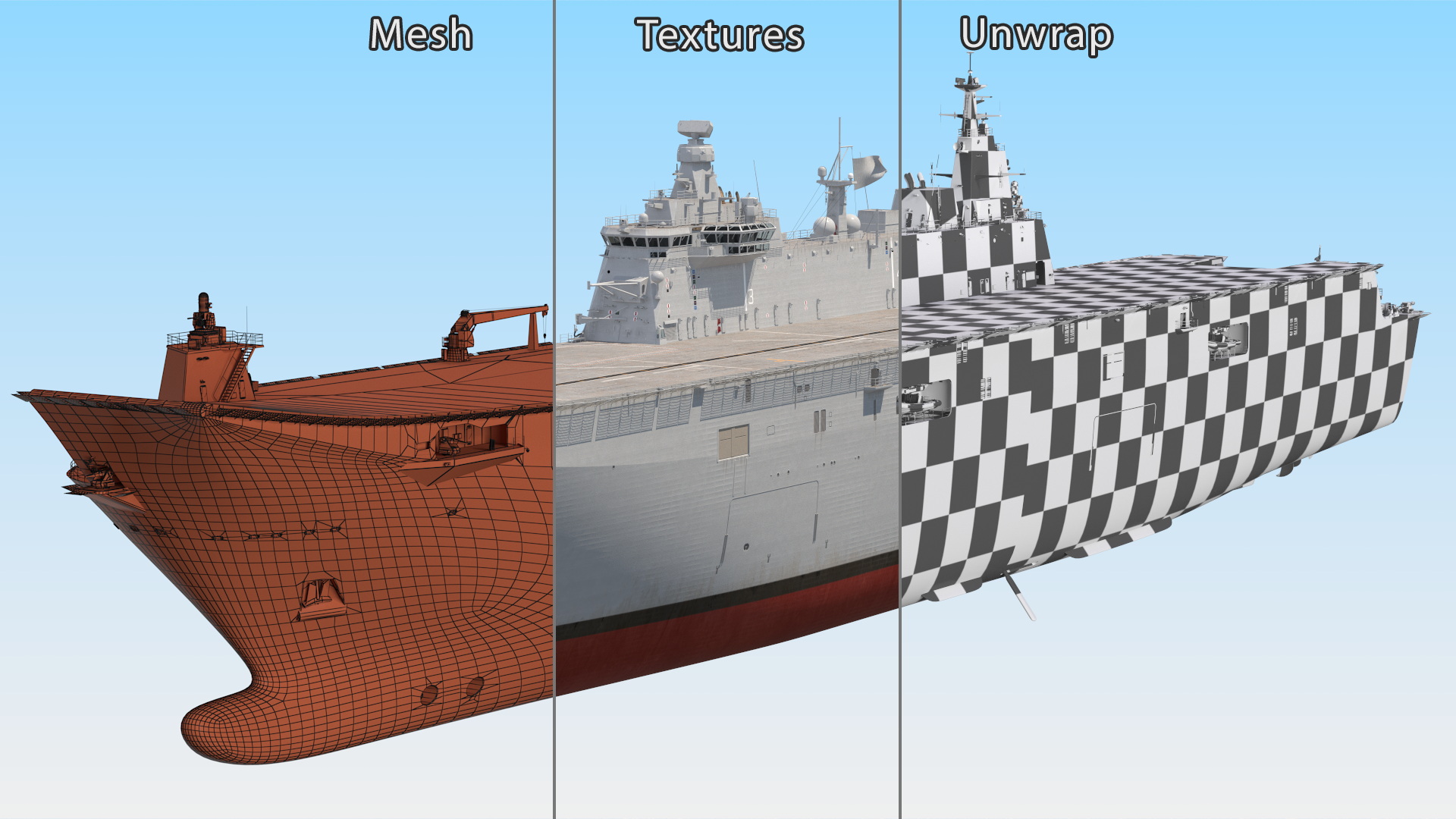 3D Military Naval Aircraft Carrier