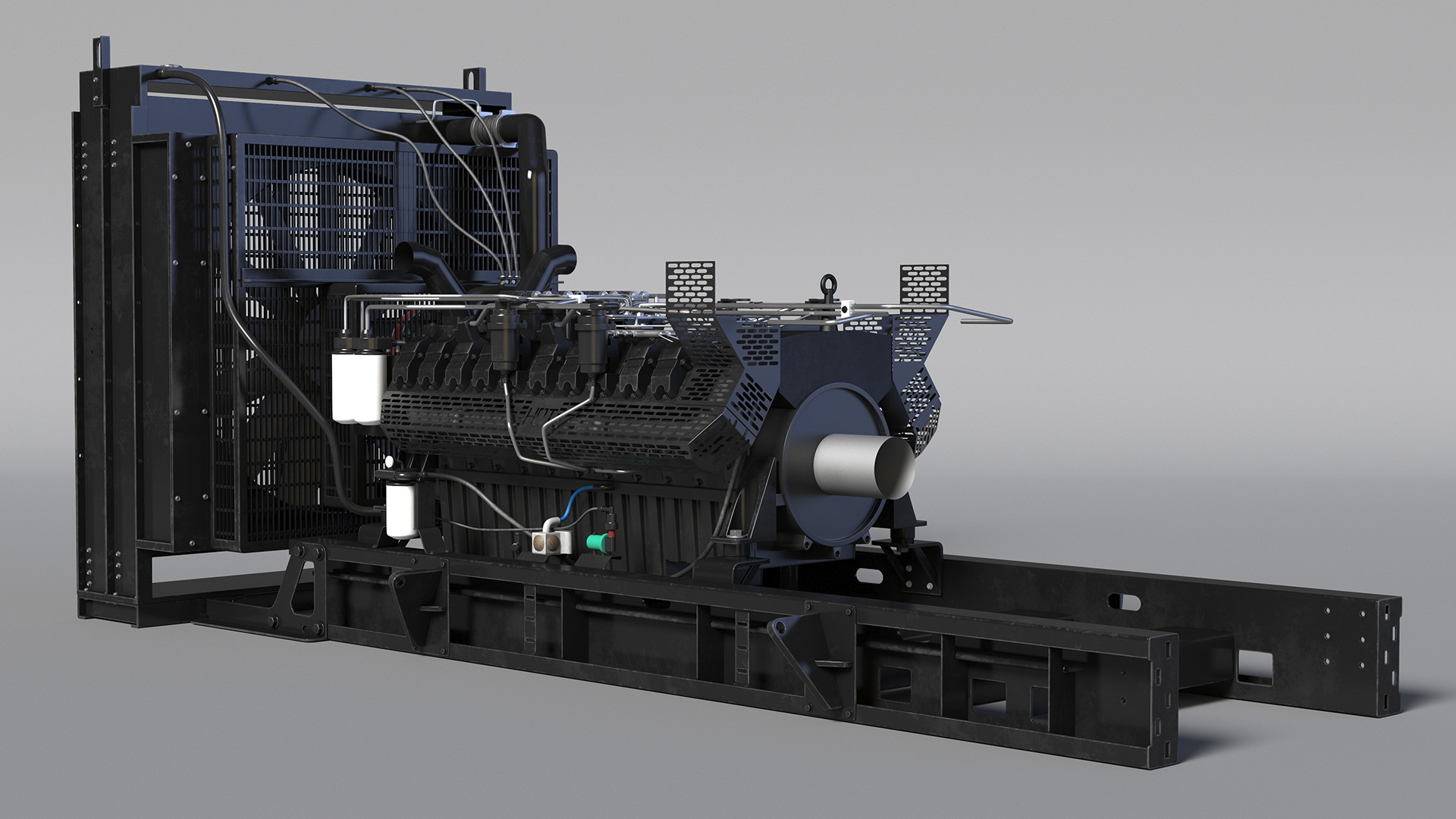 3D Engine and Cooling System for Diesel Generator