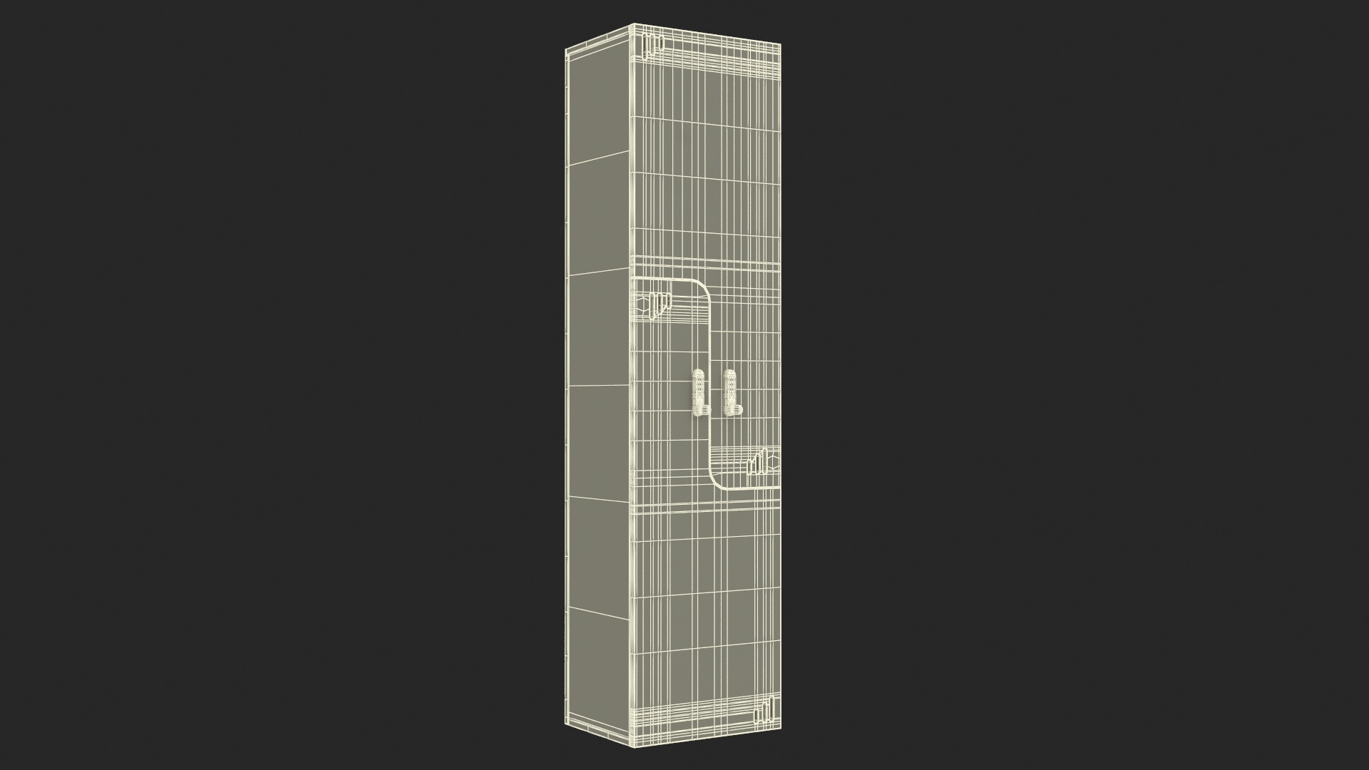 Wooden Locker with Electronic Lock 3D model