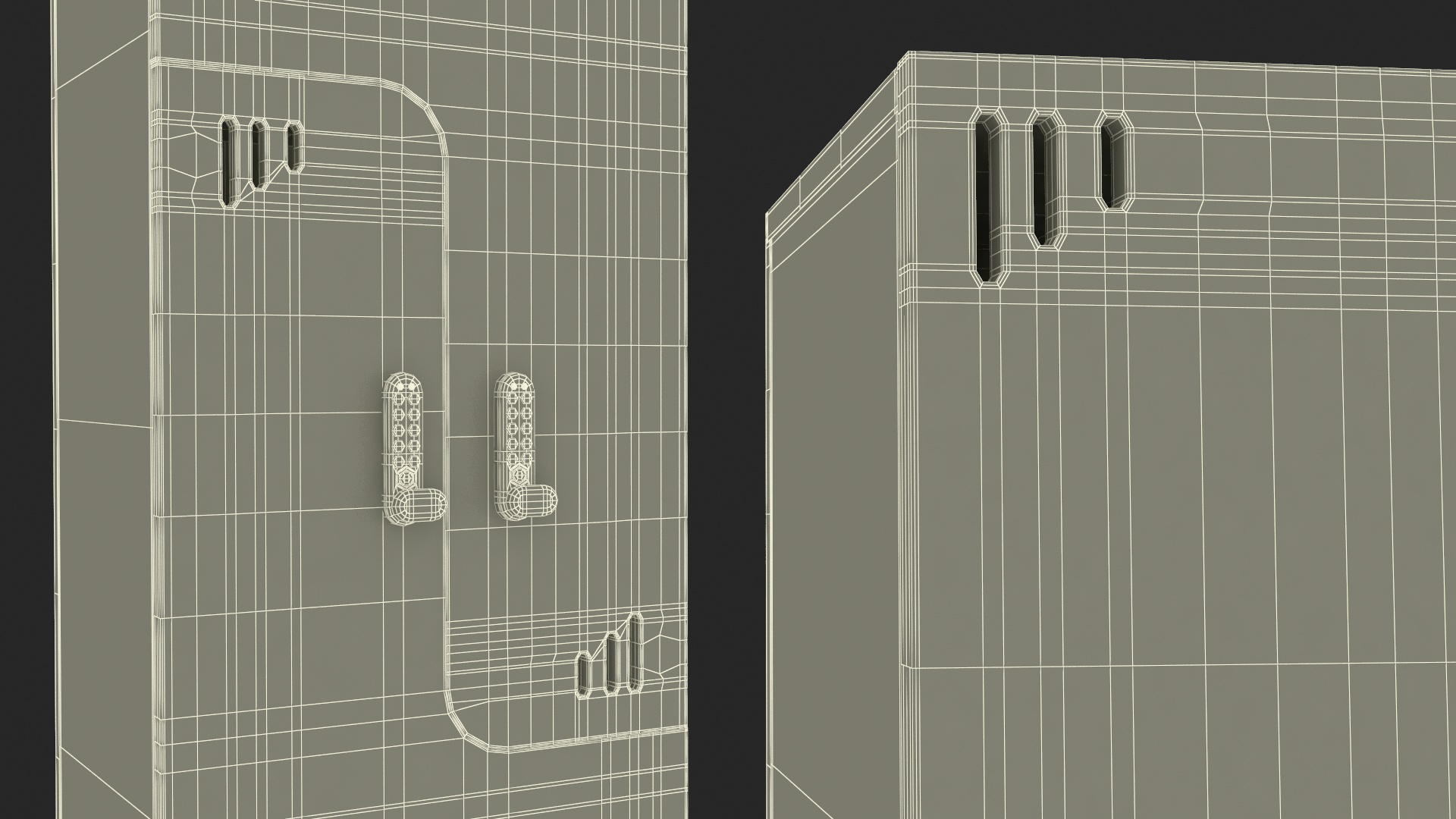 Wooden Locker with Electronic Lock 3D model