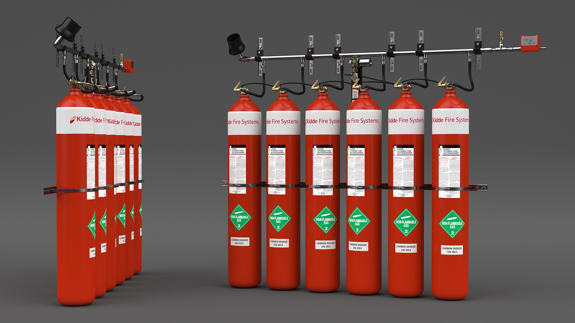 Dioxide Fire Extinguisher System 3D