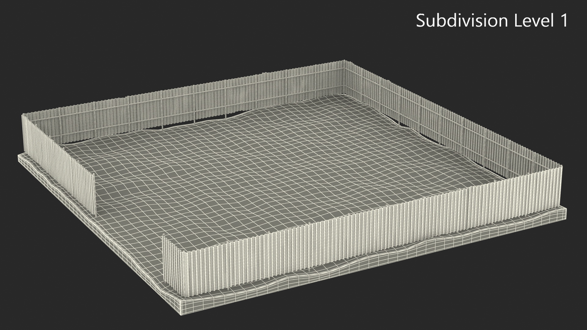 3D model Dirt Ground Corral with Metal Fence