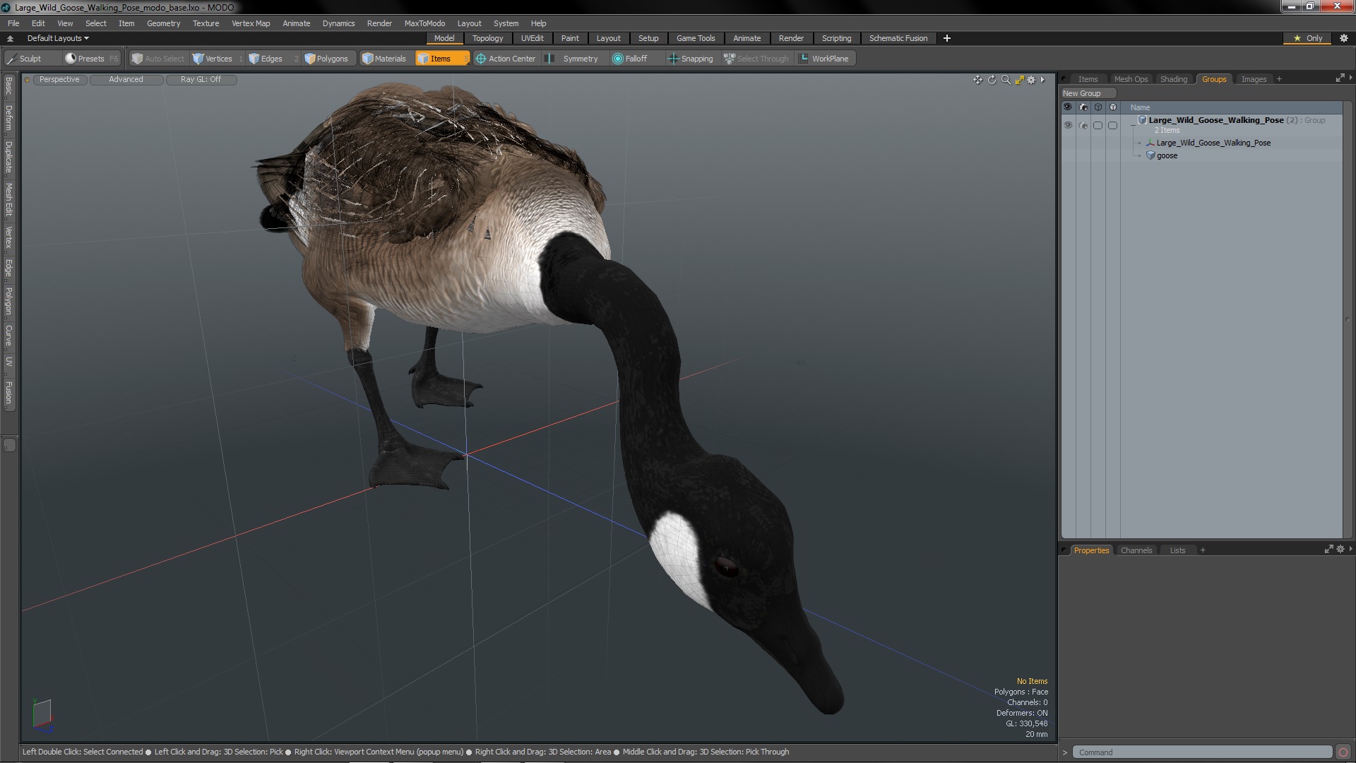 Large Wild Goose Walking Pose 3D model